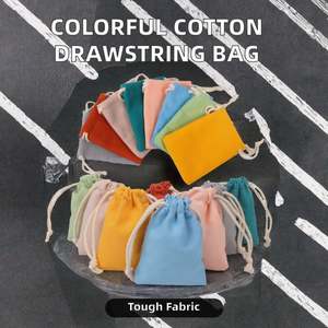 Lot de sacs cadeaux en coton avec cordon de serrage, pochette imprimée colorée pour montres, bijoux, vêtements, bagues - Logo personnalisé - Product Image 3