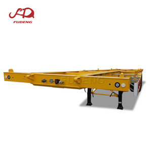 Semi-remorque à plateau squelette personnalisée à 2/3/4 essieux, 20 pieds, 40 pieds, 45 pieds, en acier, pour le <span class=keywords><strong>transport</strong></span> de conteneurs portuaires - Product Image 1