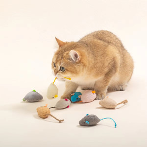Juguetes interactivos para mascotas ecológicos para exteriores, superventas de fábrica, gatito no tóxico, piel de conejo, gato, ratón, hierba gatera con estilo Simple - Product Image 5