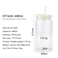 Gobelet Tumbler Boule de Neige 16oz en Acrylique Écologique Couleur Gelée avec Paille en Plastique, Compatible Lave-Vaisselle et Eau Bouillante - Meilleures Ventes