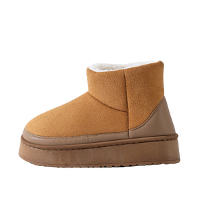 Bottes de neige d'hiver à doublure en fourrure avec logo personnalisé Bottes de neige à la cheville à bout fermé confortables à fond épais pour femmes - Product Image 6