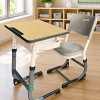 Toptan Modern Çelik Ayarlanabilir Yükseklikli Öğrenci Sıra Sandalye Takımı Ergonomik Dayanıklı Okul Mobilyası Sınıf İlkokul Lise İçin