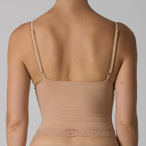 Premium Stretchy <strong>Cami</strong> <strong>Tops</strong> Lightweight Sleeveless Skin-Friendly Sexy <strong>Lace</strong>-<strong>Trimmed</strong> Adjustable Deep V Strap <strong>Lace</strong> <strong>Tops</strong> for Women - Product Image 2