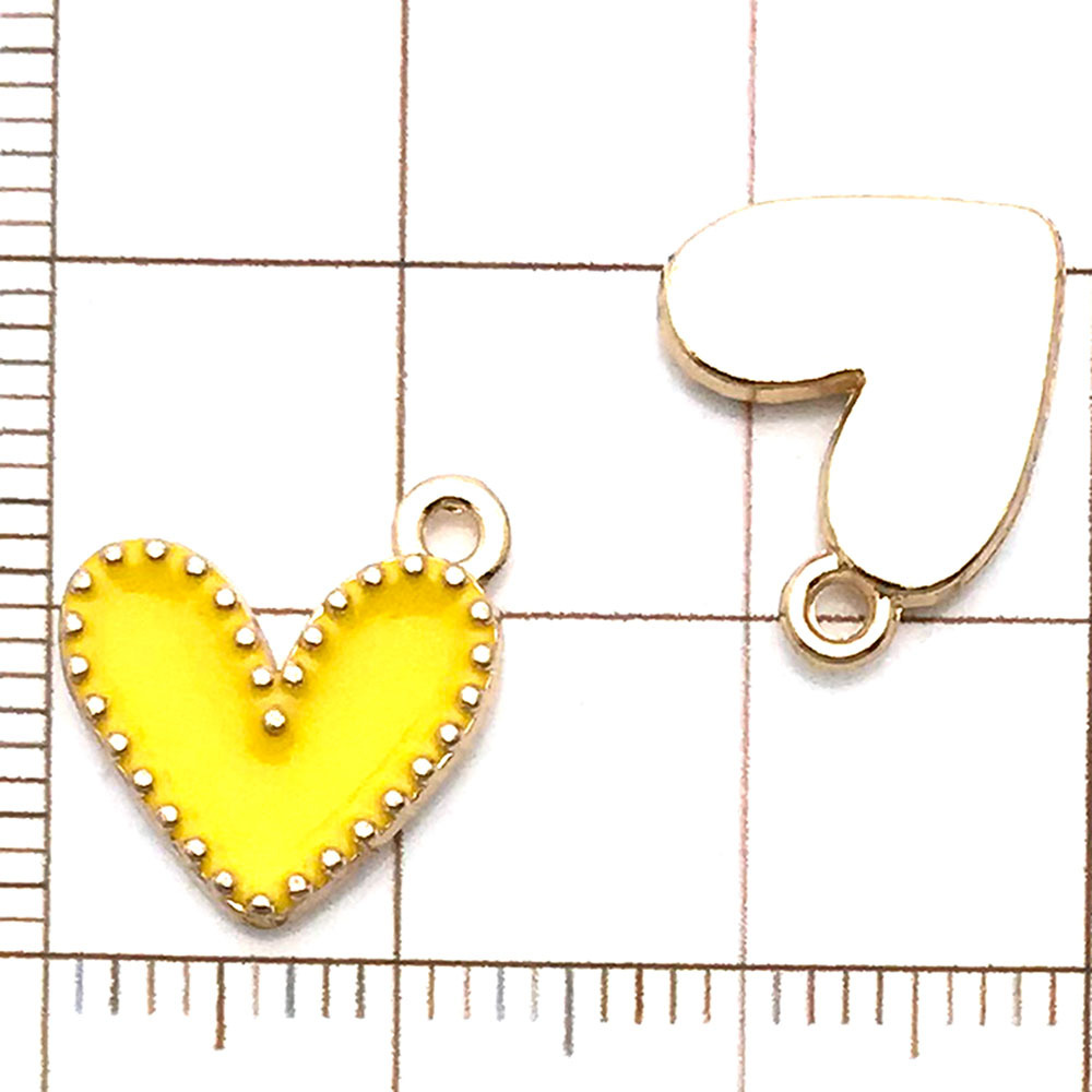 1 coeur goutte d'huile jaune - 1g - 13*13mm - 14987