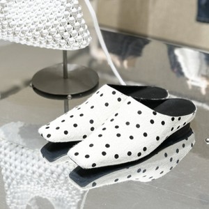 Mules Casuales Vintage Franceses de Primavera-Verano 2026 con Estampado de Puntos, Versátiles y sin Talón para Mujer - Product Image 1