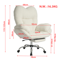 Chaise de bureau exécutive à accoudoirs réversibles croisés, avec support lombaire en boucle, pour bureau à domicile et travail sur ordinateur