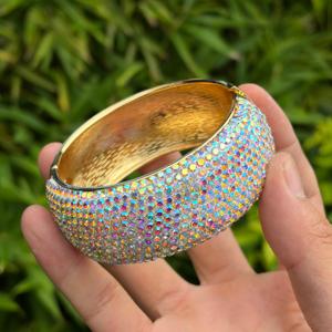 Brazalete de Aleación con Baño de Oro y Diamantes de Imitación, Joyería Geométrica para Fiesta - Product Image 2