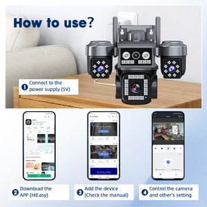 กล้องวงจรปิด 8MP CMOS สำหรับภายนอกอาคาร มาตรฐาน IP66 ใช้ได้ทั้งภายนอกและภายในบ้าน รองรับ 4G 4 เลนส์ 4 จอภาพ สีเต็มรูปแบบ รับประกัน 1 ปี - Product Image 4
