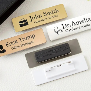Tùy Chỉnh Tấm Thép Không Gỉ Trống Kim Loại Pin Thăng Hoa Nam Châm Tên Nút Huy Hiệu Khắc Nhân Viên Từ Tên Huy Hiệu Chủ Sở Hữu - Product Image 1