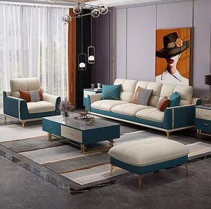 Divano in Pelle di Lusso Americano per Piccoli Appartamenti, Combinazione Semplice ed Elegante Personalizzabile per Soggiorno - Product Image 3