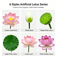 Ornement d'ambiance à thème floral, de feuilles aquatiques et de capsules de fleurs, série Fleur de Lotus, accessoire de décoration pour maison de thé et lieux de réception culturelle