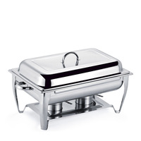 Restaurant de haute qualité en acier inoxydable chauffe-plats rectangulaire élégant luxe Buffet ensemble de chauffe-plats