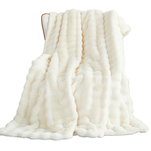 Cao Cấp Hai Mặt Lông Chồn Chăn Dày Ấm Trải Giường Biểu Tượng Tùy Chỉnh Nặng <span class=keywords><strong>Faux</strong></span> Thỏ Tóc Chồn Ném Chăn - Product Image 1
