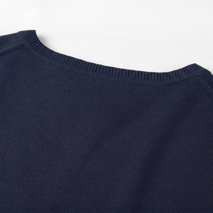Pull-over col V pour homme, qualité supérieure, en coton 100 % GOTS respirant, à manches longues, tricoté, vente en gros - Product Image 4