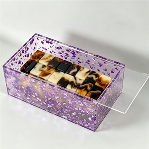 Étui de transport portable en acrylique pour Mahjong, boîte de rangement transparente pour protéger les tuiles de jeu, organisateur de tuiles de Rummy - Product Image 4