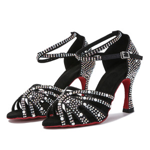 Zapatos de Baile Latinos con Tiras para Mujer, Zapatos de Salsa, Cha Cha, Satén, Profesionales, para Práctica y Actuación de <span class=keywords><strong>Samba</strong></span> y Salsa - Product Image 3