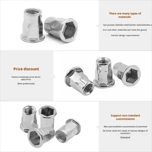 304 Thép Không Gỉ Nửa Hình Lục Giác M4-M10 Kẽm Mạ Nut Đầu Phẳng Đinh Tán Nut Cho Khai Thác Mỏ Tấm Kim Loại Buộc Các Loại Hạt Sản Phẩm - Product Image 5