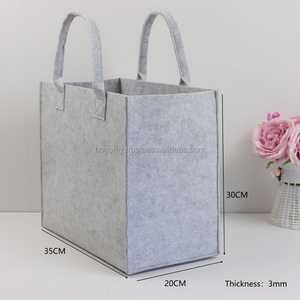 Bolsa de Compras de Fieltro PET Reciclable Personalizada, Bolsa de Mano Unisex Gris, Impresión por Sublimación de Calor, Forma Rectangular - Product Image 2