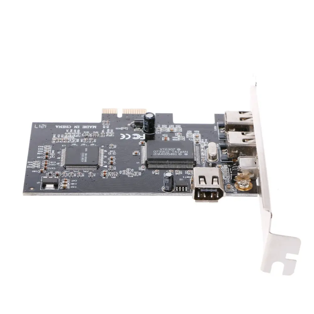 Adaptador Firewire PCI-E 1X a IEEE 1394A, 4 puertos, con 6 pines a 4 pines, Cable IEEE 1394
