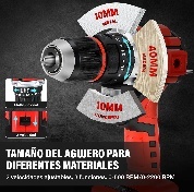 Perceuse à percussion 21V sans balais, mandrin 13mm, batterie 3.0Ah, rouge et noir, outil électrique professionnel pour usage domestique - Product Image 6