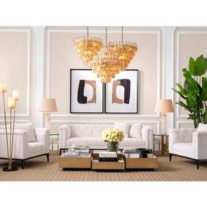 Décoration de la chambre de villa Décoration intérieure de la chambre à coucher Décoration ronde Éclairage Lustre moderne en cristal de verre fumé Plafonniers <span class=keywords><strong>Benini</strong></span> - Product Image 5