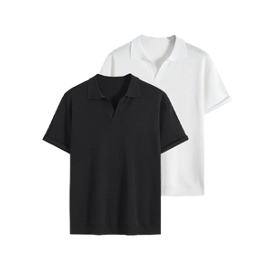 Camisetas Polo Casuales para Hombre, Venta Caliente, Logotipo Personalizado, Color Sólido, Transpirables, MOQ Bajo, Fabricante OEM - Product Image 1