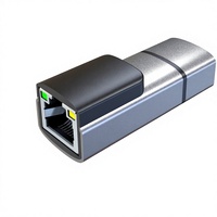 Adaptateur Ethernet USB Type-C RJ45 10/100 Mbps, Dongle réseau Plug-and-Play en alliage d'aluminium avec indicateur LED pour téléphones mobiles Windows