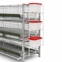 Nouvel équipement d'élevage avicole, cage à poules à 3 niveaux, 4 portes, type H, galvanisée, pour 1000 oiseaux, haute productivité