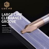 Forets de centrage Lucas Tools en carbure de tungstène de type A, HRC 55, tige de 6 mm pour machines CNC