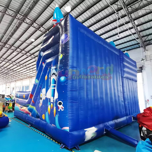 Giant outdoor events aire de jeux gonflable stunt jump with slide inflatable space <b>playground</b> - Product Image 6