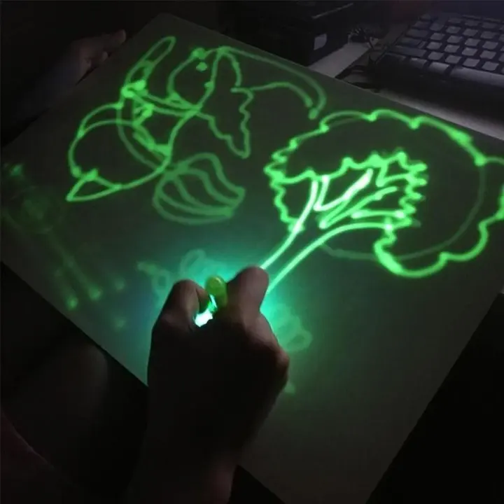 מכירה לוהטת חינוכיים 3D קסם כרית אור/led ילדי a4 8.5 אינץ ציור כרית לוח זורח לוח עם אור קסם ציור