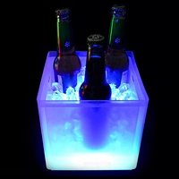 Multi Colors LED Light Seau à glace Vin Champagne Seau à boisson Bière Glacière Bar Party Double Wall 3.5L