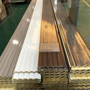 Panneau mural d'intérieur moderne avec <span class=keywords><strong>fibre</strong></span> <span class=keywords><strong>de</strong></span> bambou et revêtement PVC Revêtement mural cannelé étanche en WPC pour le salon - Product Image 3