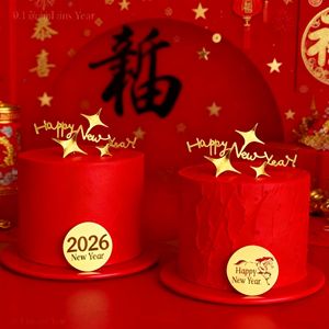 Decorazione per Torta in Acrilico 'Felice <span class=keywords><strong>Anno</strong></span> Nuovo 2026' con Motivo '<span class=keywords><strong>Anno</strong></span> del Cavallo' - Product Image 1