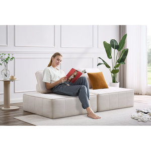 Vải hiện đại lanh màu xám chuyển đổi có thể gập lại đi văng ngủ ghế <span class=keywords><strong>futon</strong></span> Sofa giường - Product Image 5