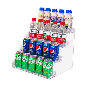 Multi Functional Beverage Display Rack 5 Tier Plastic <b>Desktop</b> Storage <b>Shelf</b> For Snacks Milk Tea Convenience Store - Product Image 5