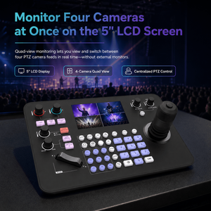 Contrôleur de clavier pour caméra PTZ, panneau de contrôle de prévisualisation en direct 4K HD MI, accessoire de production vidéo - Product Image 2