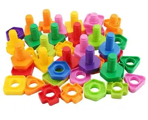 Educational Children's Nuts and Bolts Toy Plastic Combination Enhancing Cognitive Skills Interactive Play Geometric Shapes