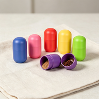 Capsule mate en forme de capsule, petite bouteille en plastique PP, flacon vide multicolore pour poudre, pilules, suppléments, emballage de voyage
