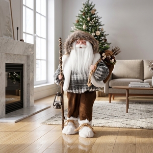 <span class=keywords><strong>Père</strong></span> Noël en tricot nordique à capuche et fourrure, figurine debout pour les fêtes de Noël - Product Image 3