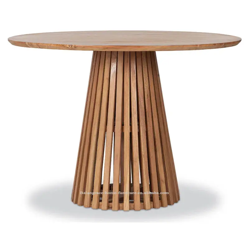 Sự kiện bàn ăn Top vòng bàn ăn màu sắc tự nhiên Slatted gỗ phong cách cổ tùy chỉnh gỗ phong cách phổ biến hiện đại rắn