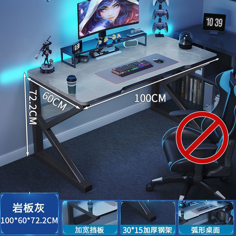 รุ่น Gaming ลายหินอ่อนสีเทา กรอบสีดำ 100x60