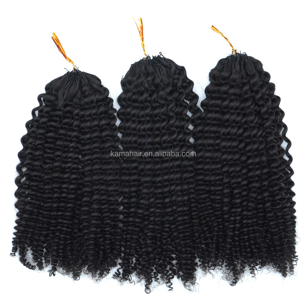 KAMA Kinky Curly Crochet Human Hair Extensions Kinky Curly Crochet Feather Tip Hair Extensions for Twists and Braids Detail Section 6