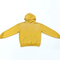 Vêtements en gros personnalisés : Sweat à capuche streetwear en coton premium, coupe décontractée, uni, grammage lourd, couleur moutarde