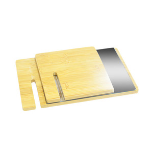 Nordic style makeup mirror desktop <b>dressing</b> table, simple bamboo material, suitable for home, bedroom, girls', student - Product Image 1