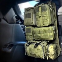 Organisateur de panneau de siège de voiture tactique en tissu Oxford avec 5 pochettes Molle détachables, universel, compatible avec la plupart des véhicules B118