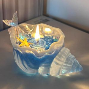 Candela Decorativa da Sogno con Cera di Soia Multi-Aromatica a Forma di Spirale Simile a un Cielo Stellato e al Mare in Conchiglia Trasparente - Product Image 2