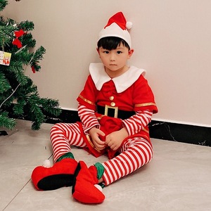 Disfraces Navideños de Duende Rojo para Niños y Padres, Trajes de Poliéster para Niños y Niñas, Kit para Representaciones de TV y Cine - Product Image 4