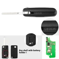 KEYYOU – clé télécommande de voiture 433Mhz ID46 ASK FSK, pour 207/307/407/208/308/408/607 Partner, 3 boutons CE0523/CE0536