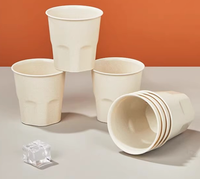 Bingo Nouvelle Série Populaire Haute Qualité Durable Blanc 170 ML Ensemble de Gobelets Jetables en Bambou Biodégradable Écologique pour Fête Maison